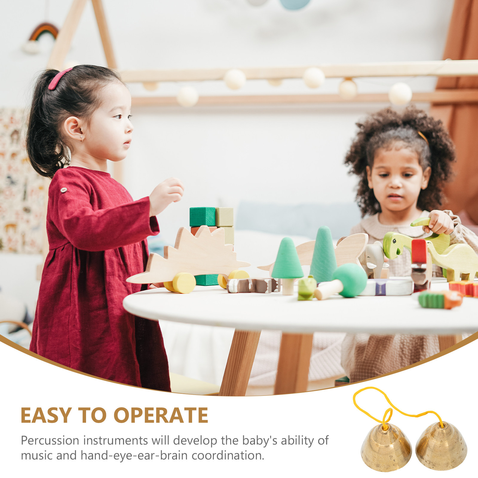 1Pair Premium Copper Kids Musi - огляд і ціна Musical Instrument Easy To Learn