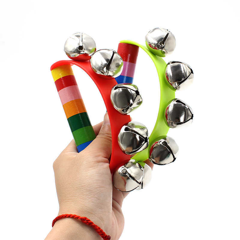 Rainbow Hand Jingle Bells Wood - огляд і ціна A Musical Instrument You Shake