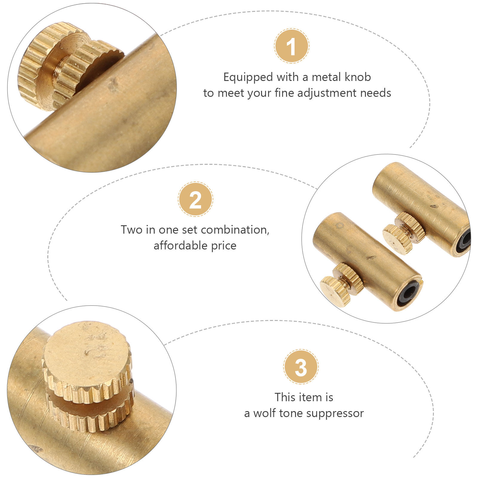 2Pcs Wolf Tone Mutes Adjustabl - огляд і ціна Musical Instrument Accessories