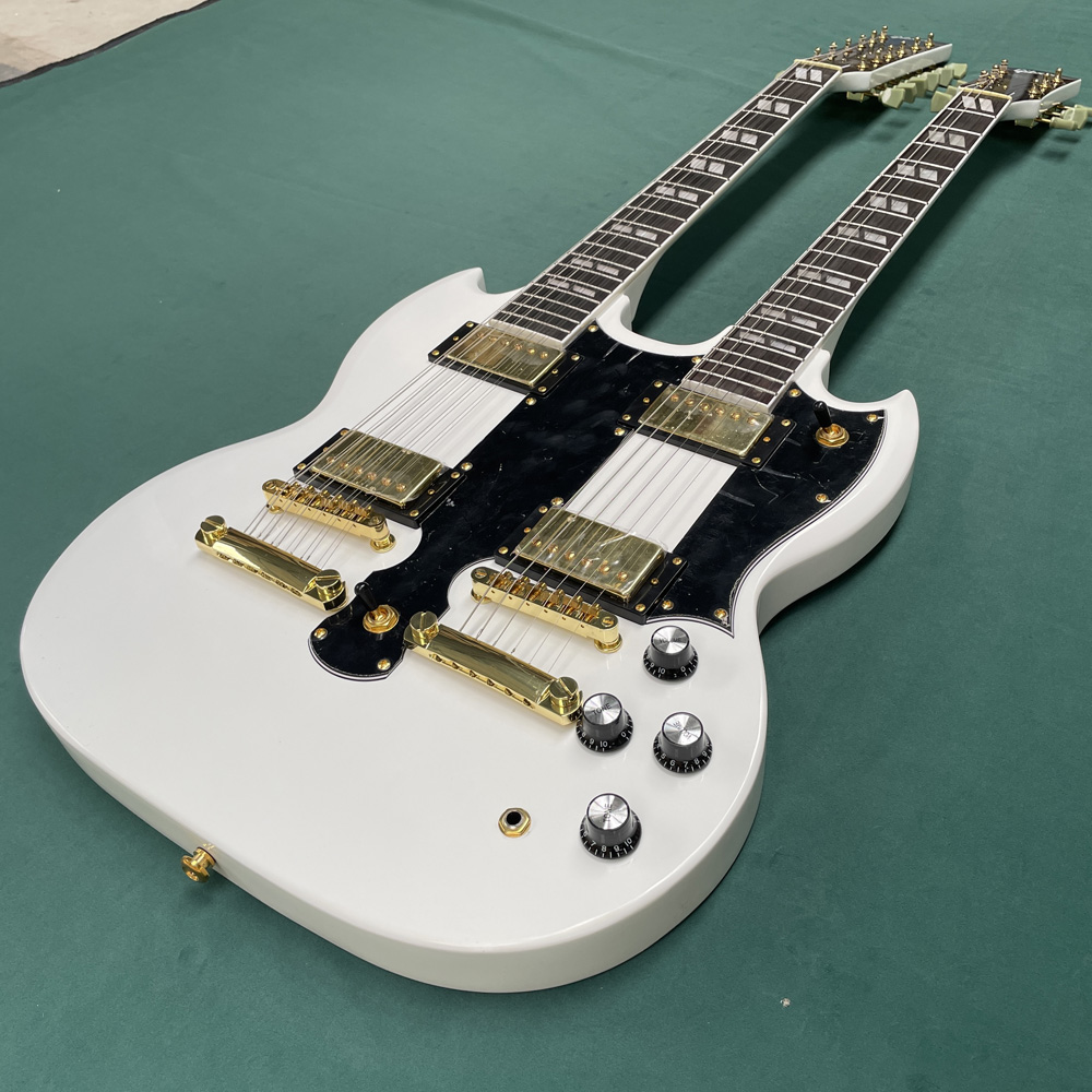 Double-neck white 6-string 12- - огляд і ціна Electric Guitar Beginner